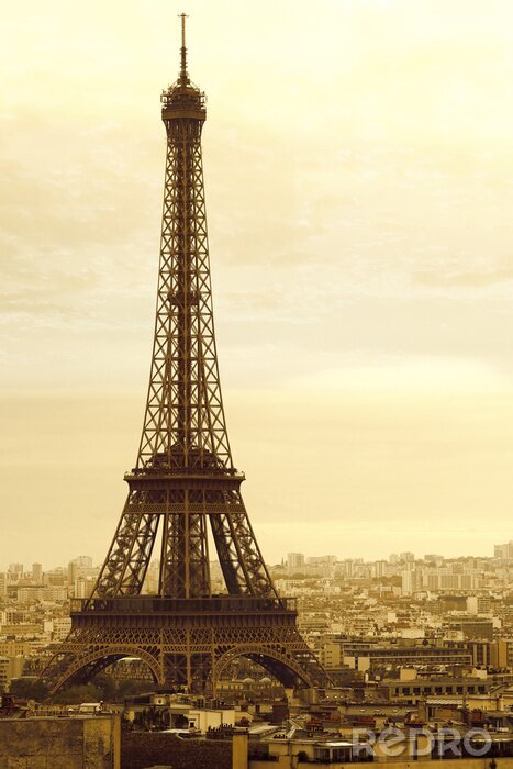 Behang Eiffeltoren in retrostijl