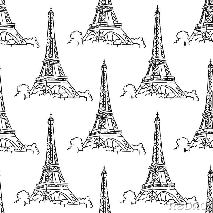 Behang Eiffeltoren naadloze achtergrond patroon