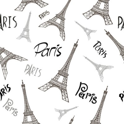 Behang Eiffeltoren Parijs naadloze achtergrond