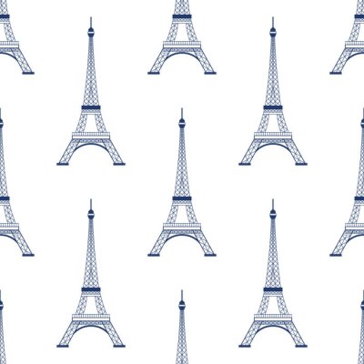 Behang Eiffeltoren Parijs naadloze patroon achtergrond. Vector grafische illustratie