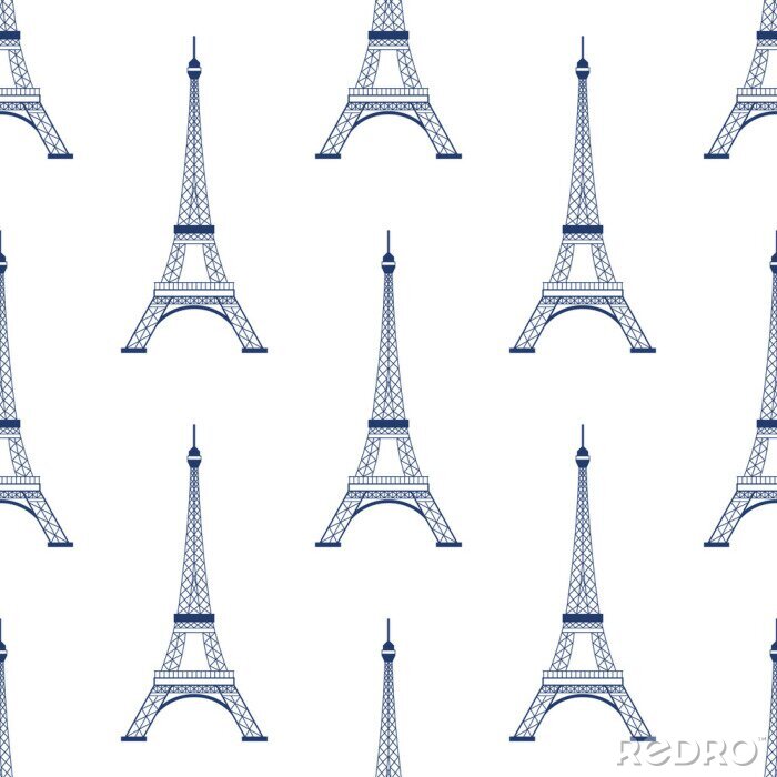 Behang Eiffeltoren Parijs naadloze patroon achtergrond. Vector grafische illustratie