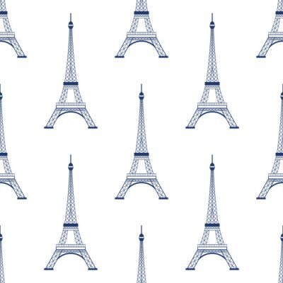 Behang Eiffeltoren Parijs naadloze patroon achtergrond. Vector grafische illustratie