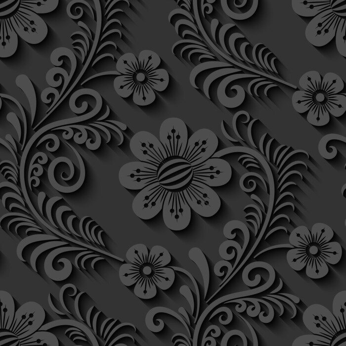 Behang Elegant 3d naadloos bloemenpatroon. Vector illustratie