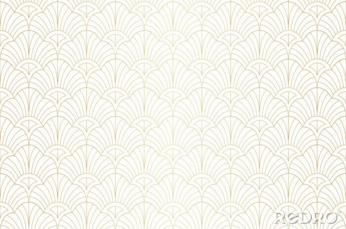 Behang Elegant art nouveau seamless pattern. Abstract minimalist background. Geometric art deco texture.