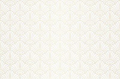 Behang Elegant art nouveau seamless pattern. Abstract minimalist background. Geometric art deco texture.