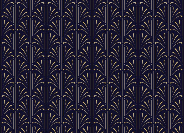 Behang Elegant motief in geometrische bloemenbladeren