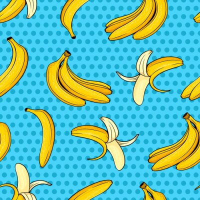 Behang Enkele en gebundelde bananen