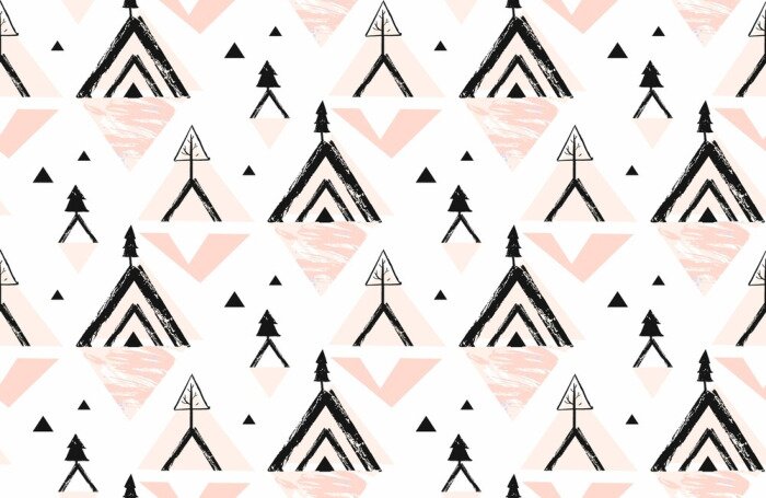 Behang Etnisch geometrisch patroon