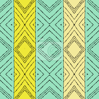 Behang Etnische patroon met strepen