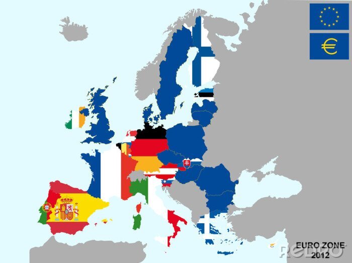 Behang Eurozone kaart