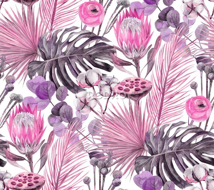 Behang Exotisch met roze details