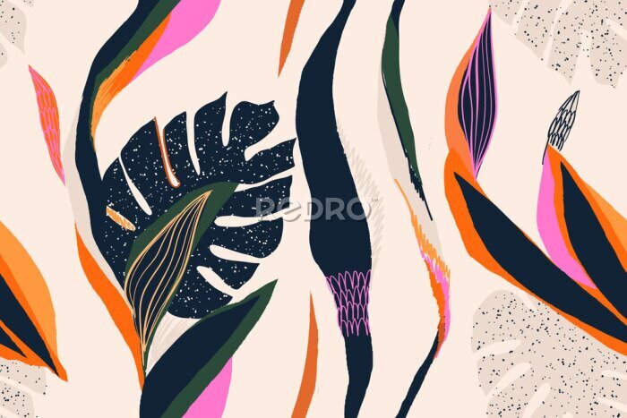 Behang Exotische abstractie