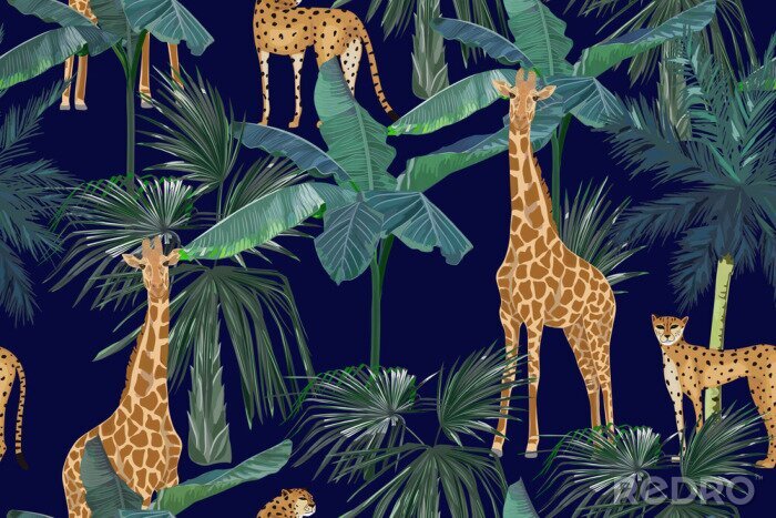 Behang Exotische dieren in de jungle