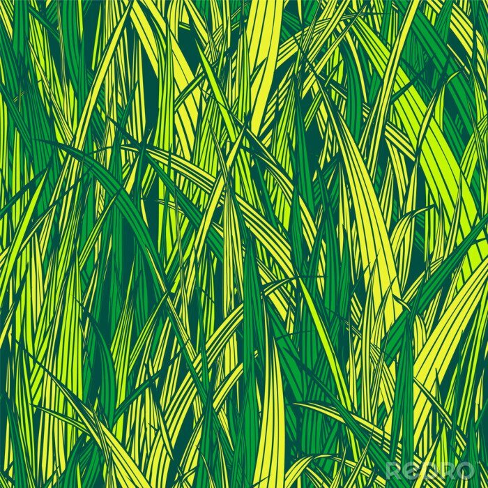 Behang Expressief gras in verschillende kleuren