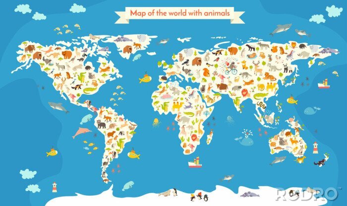 Behang Fabelachtige wereldkaart