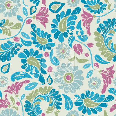 Behang Fantasie Bloemen Met patina