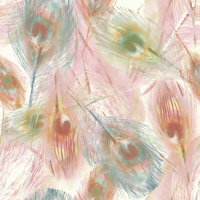 Behang Feather Seamless Pattern