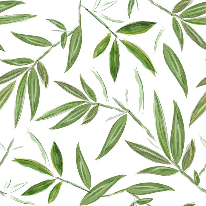 Behang Fijne bamboe bladeren