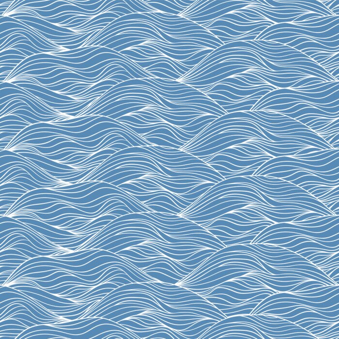 Behang Fijne blauwe golven met strepen