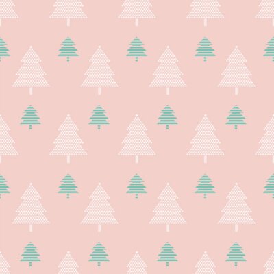 Behang Fijne bomen in pastelkleuren