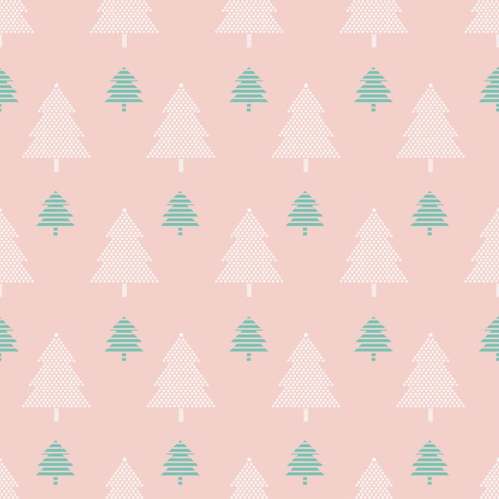 Behang Fijne bomen in pastelkleuren