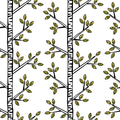 Behang Fijne minimalistische bomen