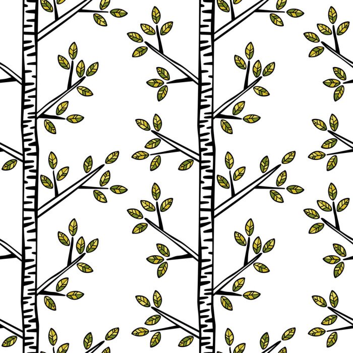 Behang Fijne minimalistische bomen