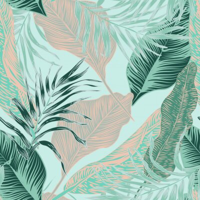 Behang Fijne tropische bladeren