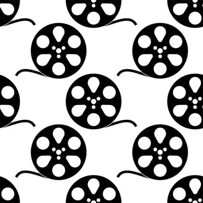 Behang Film Reel Icon, Cinema Movie Reel Icon Seamless Pattern