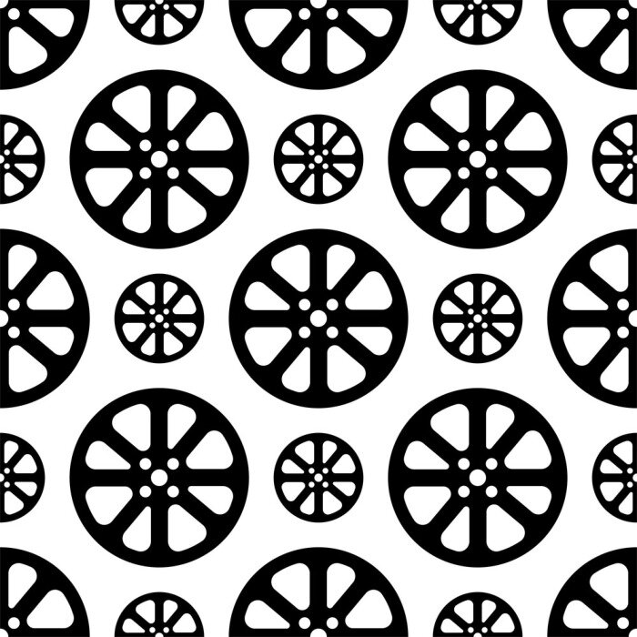 Behang Film Reel Icon, Cinema Movie Reel Icon Seamless Pattern