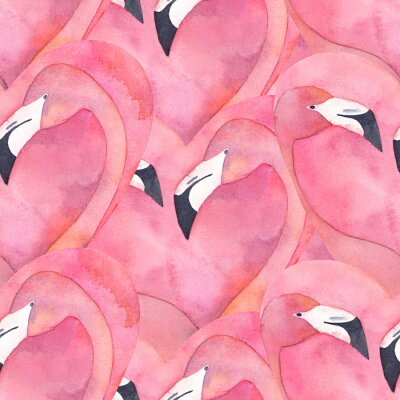 Behang Flamingo's gerangschikt in harten