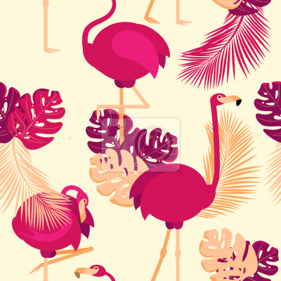 Behang Flamingo's voorafschaduwingen