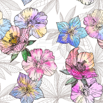 Behang Flora houdt van water en kleur