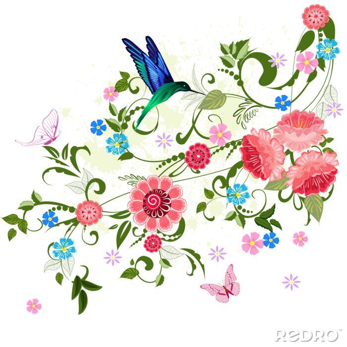 Behang floral ornament voor uw ontwerp