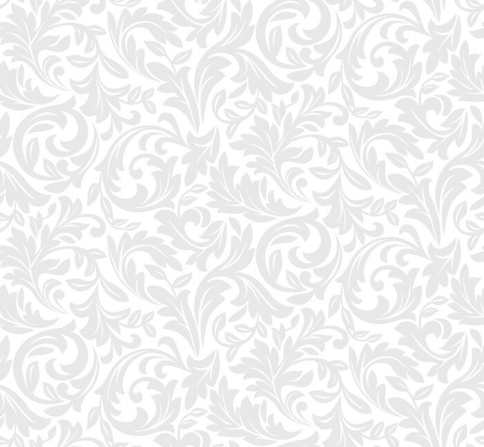 Behang Floral pattern. Wallpaper baroque, damask. Seamless vector background. White and grey ornament.
