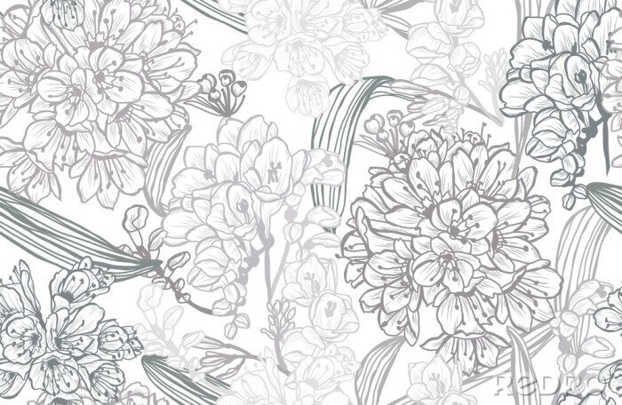 Behang floral seamless pattern