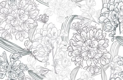 Behang Floral seamless pattern