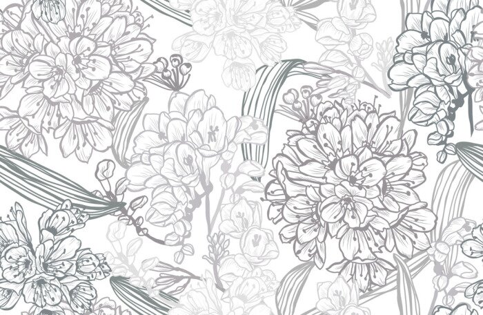 Behang Floral seamless pattern