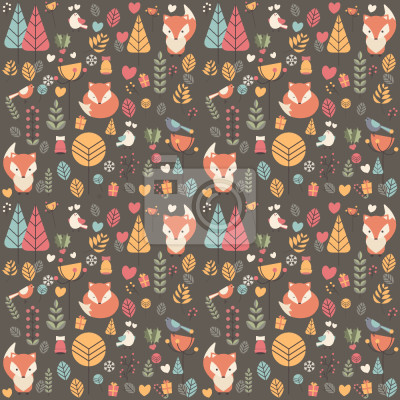 Behang Fox Baby in het bos