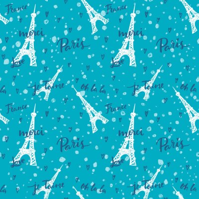 Behang Frankrijk, Parijs, Oh La La! Fashion naadloze achtergrond.