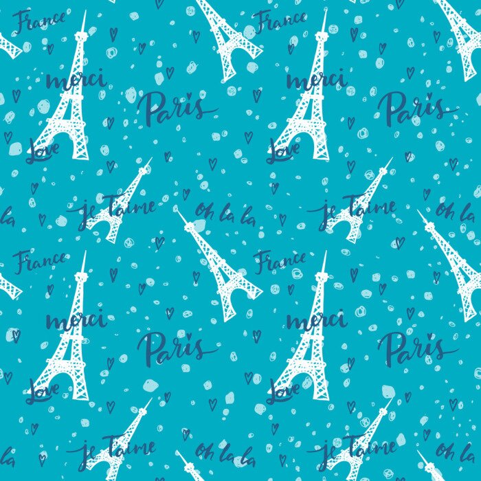 Behang Frankrijk, Parijs, Oh La La! Fashion naadloze achtergrond.