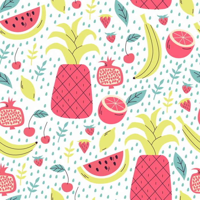 Behang Fruit Naadloos Patroon.