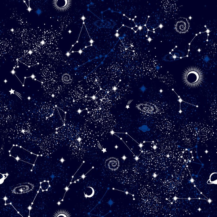 Behang Galaxy constilatie naadloze patroon afdrukken