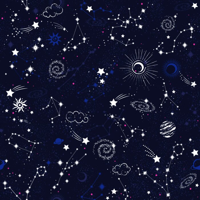 Behang Galaxy constilatie naadloze patroon afdrukken