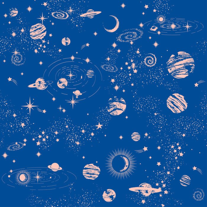 Behang Galaxy constilation seamless pattern print