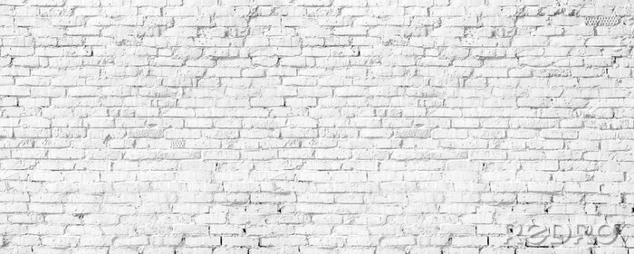 Behang Gebroken witte bakstenen achtergrond