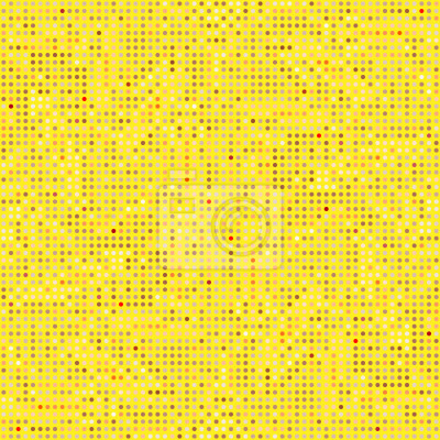 Behang Geel motief met kleine heldere stippen