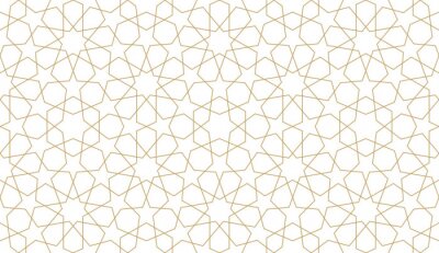 Behang Geïllustreerde verbonden sterren in imitatie goud