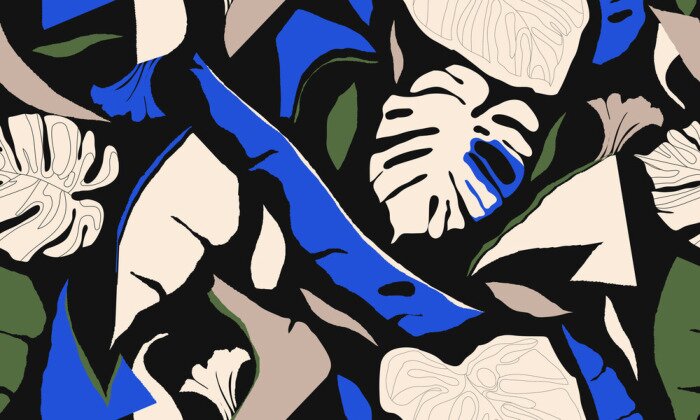 Behang Geïnspireerd op jungle modern patroon