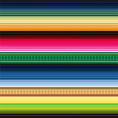 Behang Gekleurd mexicaans strepen patroon met decoraties